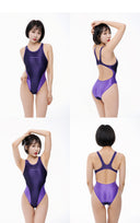 LEOHEX Liquid Gloss Mesh-Panel High-Cut Swimsuit – product image 3
