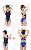 LEOHEX Liquid Gloss Mesh-Panel High-Cut Swimsuit – product image 15