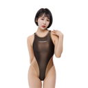 LEOHEX Liquid Gloss Mesh-Panel High-Cut Swimsuit – product image 2
