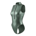 LEOHEX Matte Coated Front-Zip High-Neck Swimsuit – product image 1