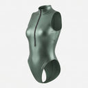 LEOHEX Matte Coated Front-Zip High-Neck Swimsuit – product image 10