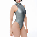 LEOHEX Matte Coated High-Neck Competitive-Style Swimsuit – product image 4