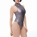 LEOHEX Matte Coated High-Neck Competitive-Style Swimsuit – product image 6