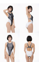 LEOHEX Liquid Gloss Mesh-Panel High-Cut Swimsuit – product image 5
