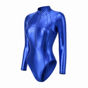 LEOHEX Liquid Gloss Define Seam Long Sleeve High-Cut Swimsuit – product image 1