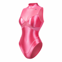 LEOHEX Liquid Gloss Sheer Mesh High-Neck High-Cut Bodysuit – product image 1