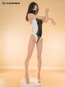 LEOHEX Solid Gloss Sporty Color-Block High-Cut Swimsuit – product image 12