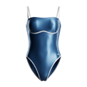 LEOHEX Liquid Gloss Contrast Trim High-Cut One-Piece Swimsuit – product image 1