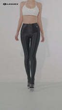 LEOHEX Liquid Gloss High-Shine Footed Leggings – product image 2